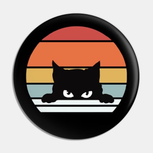 Black Kitten Retro Design Pin