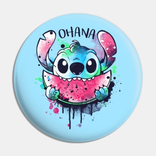 Ohana watercolormelon Pin