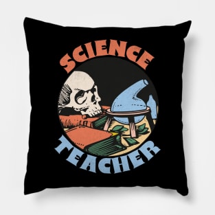 Science Teacher Groovy Retro Style Pillow