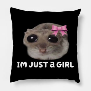 Sad Hamster, Hampter Meme, Viral Funny Trendy Hamster Pillow