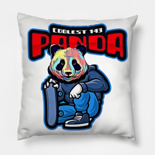 Coolest 143 Panda (with skateboard) Pillow