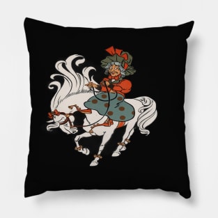 Women riding horse. Pillow