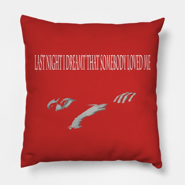 Last Night I Dreamt That Somebody Loved Me Pillow by Robettino900