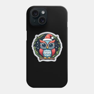 Christmas Owl Drawing Phone Case