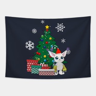 Gatomon Around The Christmas Tree Digimon Tapestry