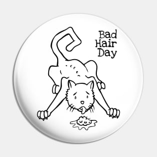 Rude Cat Puking Bad Hair Day Rude Cats Fan Pin