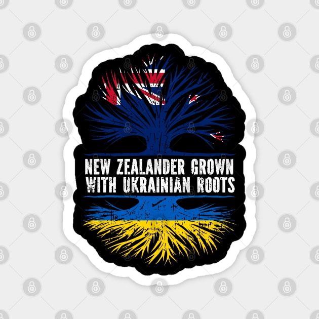 New Zealander Grown with Ukrainian Roots Flag Magnet by silvercoin