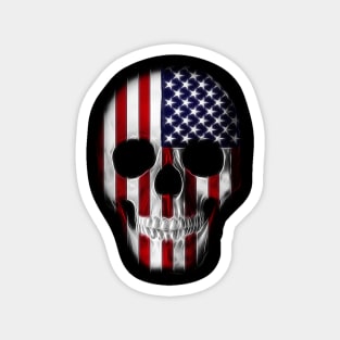American Patriot  Flag Skull Magnet