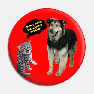 A kitten fighting for land with a dog Pin