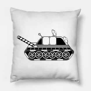 Black and White Patterned Cartoon Tank (Variant 3) Pillow