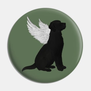 Black Labrador Retriever Guardian Angel Pin