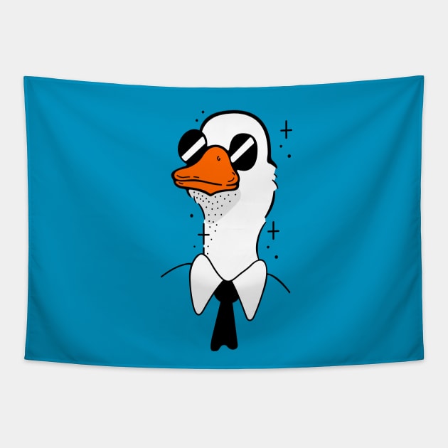 Goose in a tie Tapestry by My Happy-Design