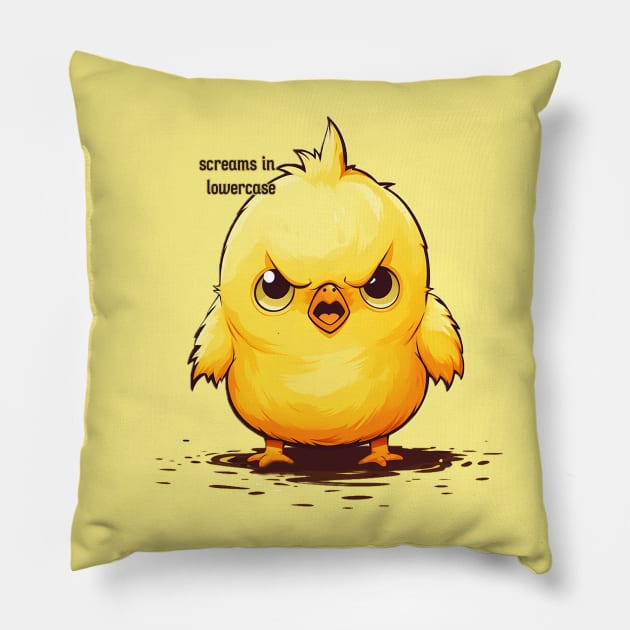 screams in lowercase Pillow by nonbeenarydesigns