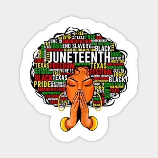 Juneteenth Melanin Black Women Natural Hair Afro Word Art Magnet