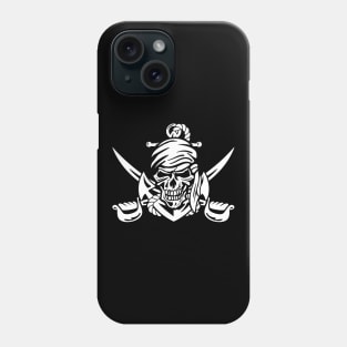 Pirate Skull with Anchor, Rope and Crossed Swords Phone Case