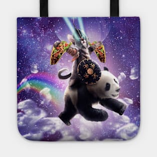 Lazer Warrior Space Cat Riding Panda With Taco Tote