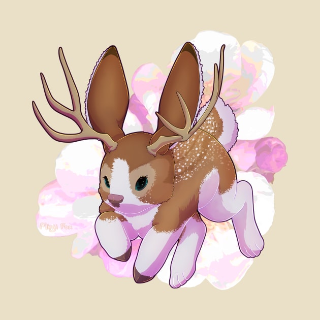 Apple Blossom Jackalope by Minji Fox