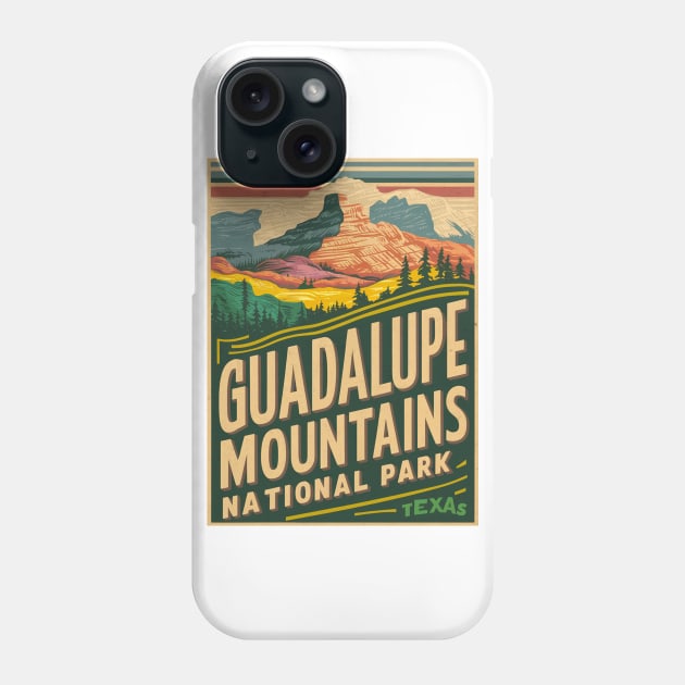 Vintage Guadalupe Mountains National Park Phone Case by Perspektiva