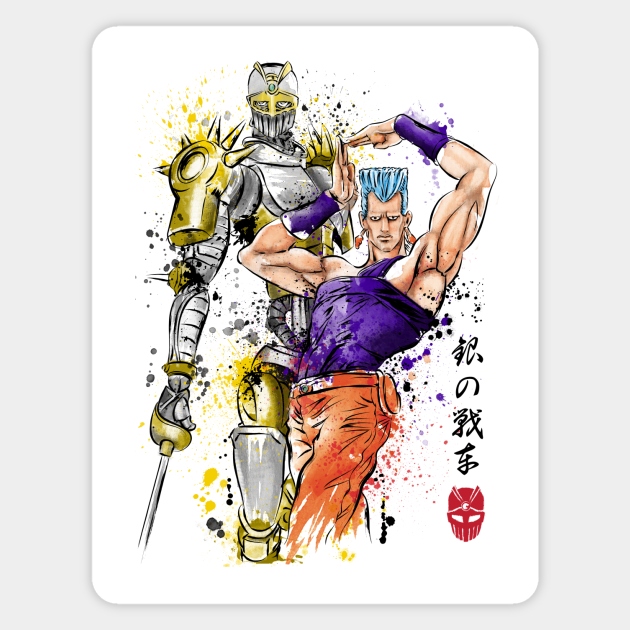 Silver Chariot Watercolor Jojos Bizarre Adventure Aimant Teepublic Fr