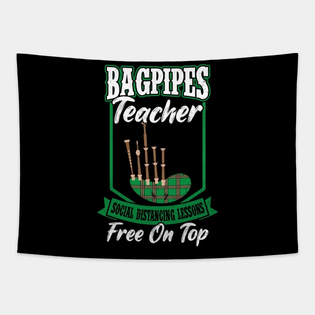 Bagpipes Teacher - Bagpiper Tapestry by Peco-Designs