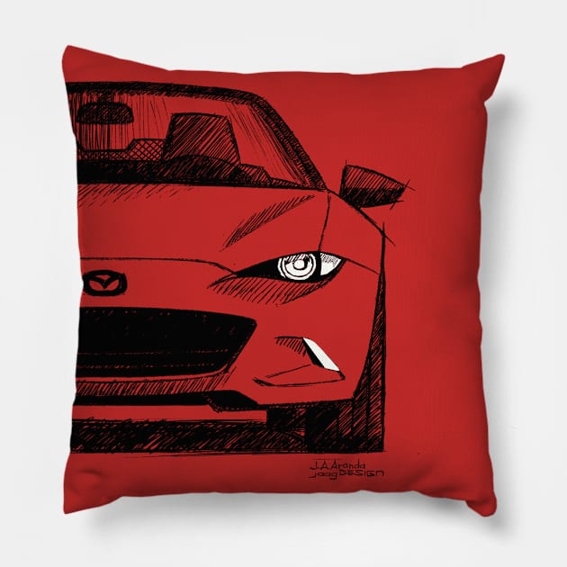 My drawing of the Japanese roadster car ND Pillow by jaagdesign