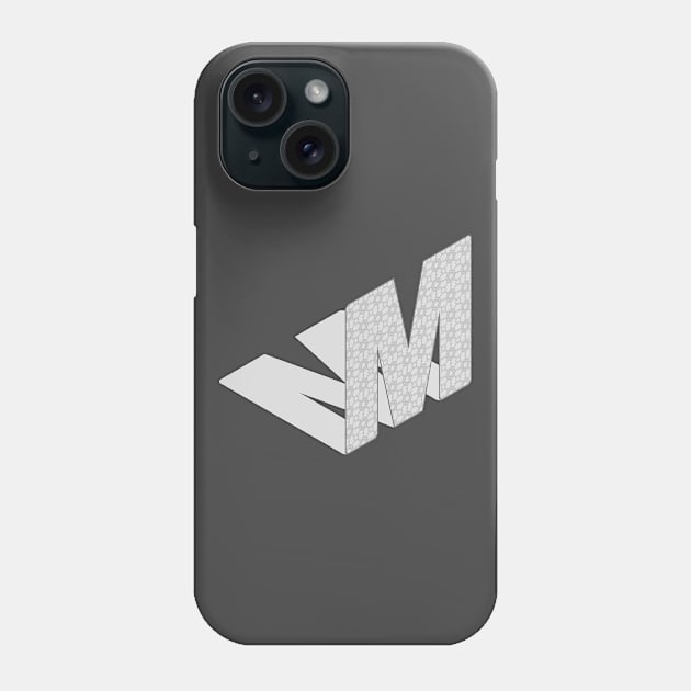 Isometric Alphabet Letter, Letter M Phone Case by PoshGeometry