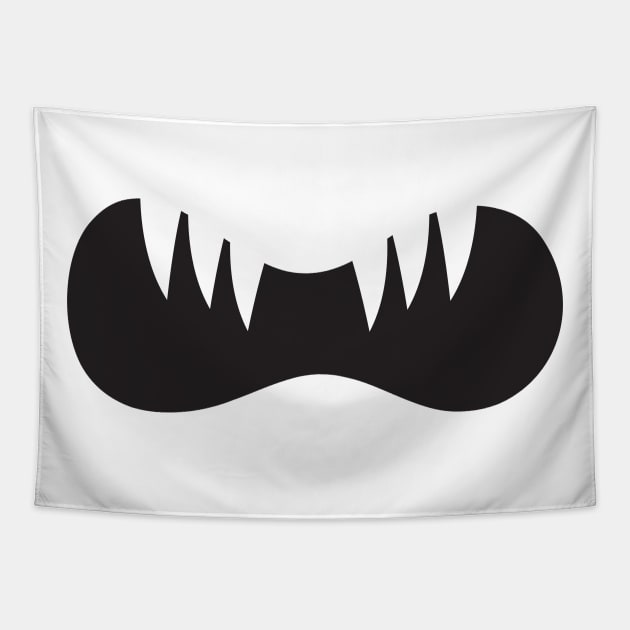 scary teeth face mask Tapestry by PIIZ