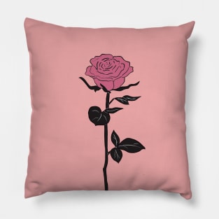 Pink Rose Flower Pillow