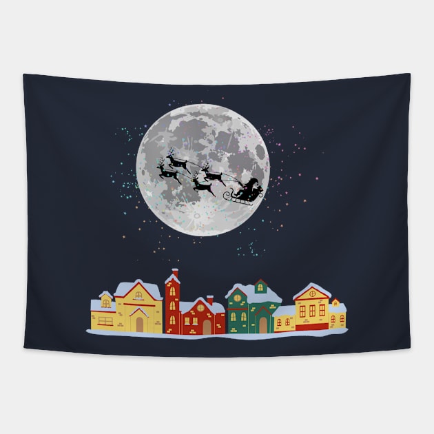 Christmas Eve Santa Tapestry by Budwood Designs