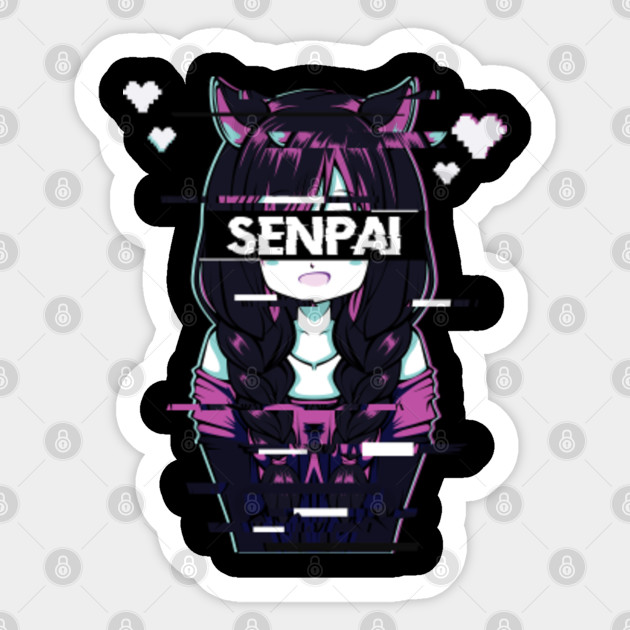 Japanese Anime Cat Girl Notice Me Senpai Vaporware Notice Me Senpai Anime Sticker Teepublic