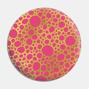 Gold Hot Pink Hand Drawn Jewel Tone Geometric circular Pattern Pin