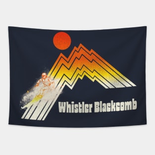 Ski Whistler Blackcomb Retro Stripe Tapestry