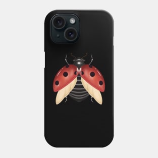 Red ladybug digital drawing Phone Case