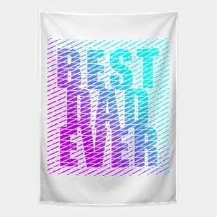 Best Dad Ever Cool Typography Blue Purple Tapestry