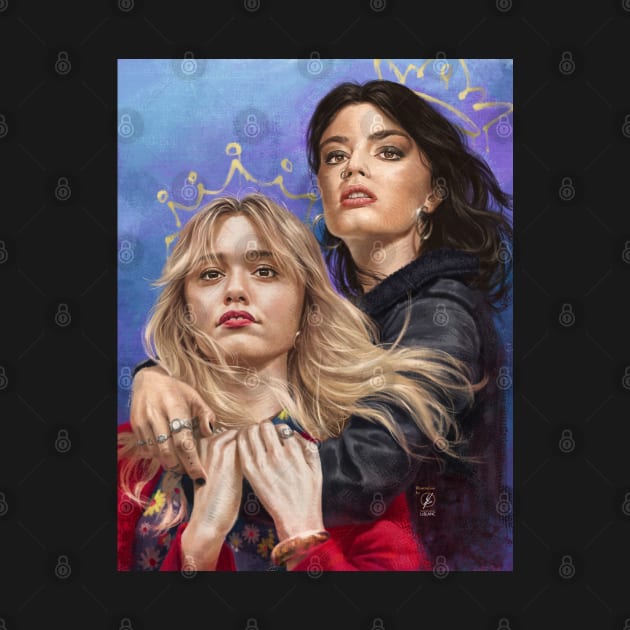 Maeve & Aimee Painted Portrait by wolfgangleblanc