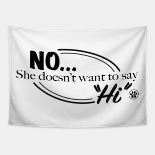 No She Doesn't Want To Say "Hi" Tapestry