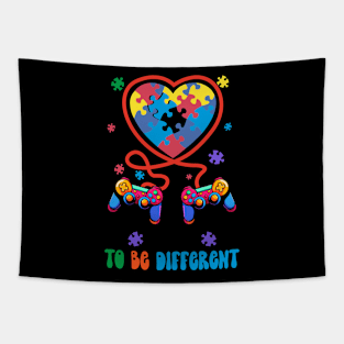 Gamer Autism Awareness It's Ok To Be Different Funny Video Game Tapestry