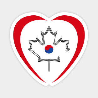 Canadian Korean Multinational Patriot Flag (Heart) Magnet