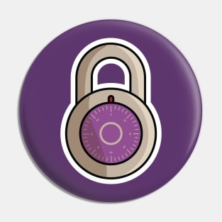 Padlock For Password Secure Sticker vector illustration. Technology and safety objects icon concept. Symbol protection and secure. Cyber security digital data protection concept sticker design. Pin