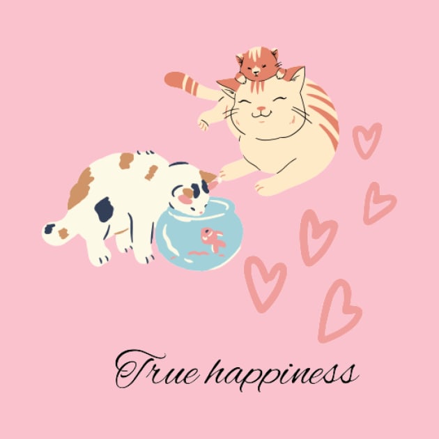 Cat is true happiness by houdasagna