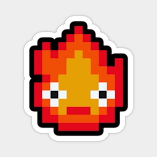 Flaming Pixel Magnet