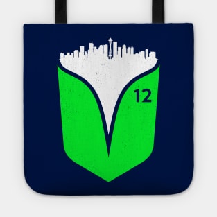 Seattle Feather Skyline - on Dark Tote