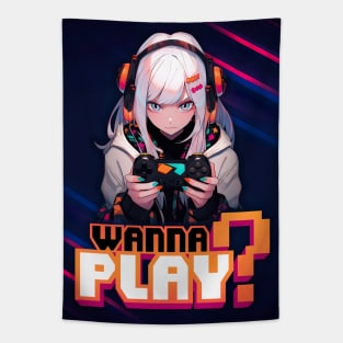 Gamer Girl wants to Play – Anime Wallpaper Tapestry