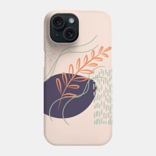 Abstract shapes lines and leaf digital design Phone Case