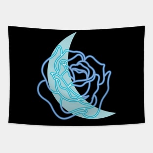 Neon Moon Rose Tapestry