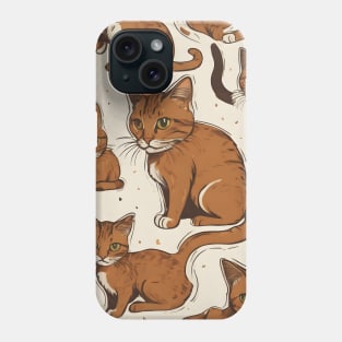 Brown Cat Pattern Phone Case