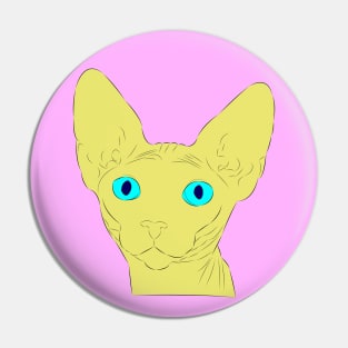 Yellow Sphynx Cat Pin