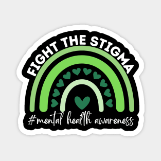 Fight The Stigma Green Boho Rainbow Ribbon Magnet