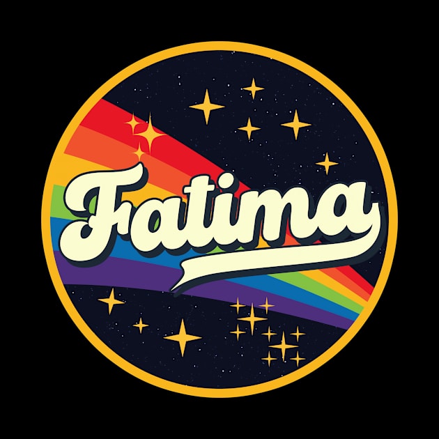 Fatima // Rainbow In Space Vintage Style by LMW Art