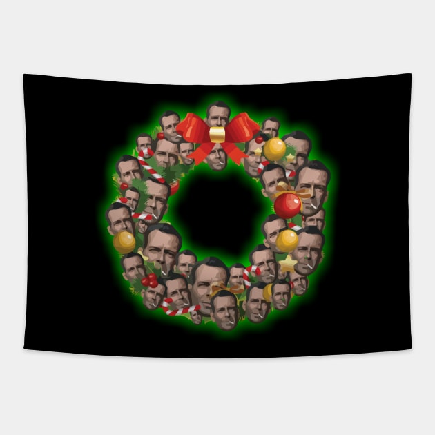 John McClane Die Hard Multiface Christmas Wreath Tapestry by joeysartworld